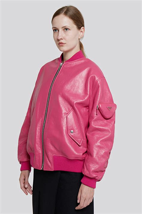 prada pink bomber jacket|prada nylon bomber jacket.